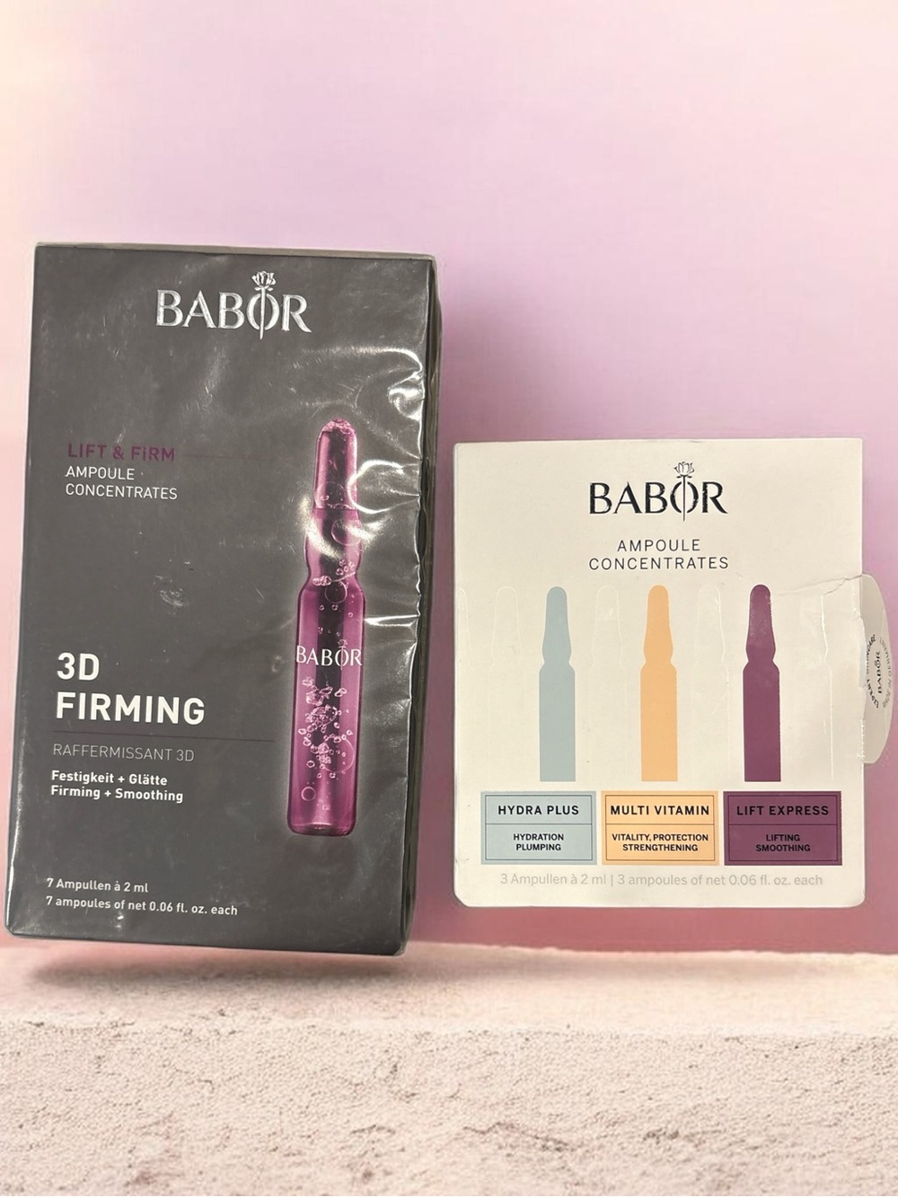 BABOR 3D Firming Hydra Plus, Multi Vit, and Lift Express Ampoule